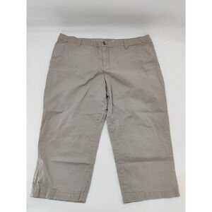 Sonoma Life Style Women's Capri Pants Size 16 Mid Rise Khaki Cotton Blend Casual